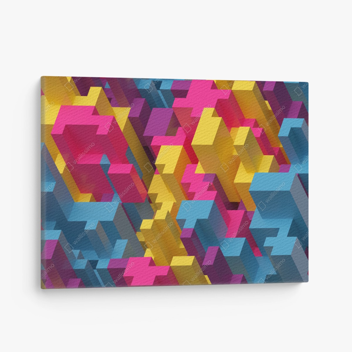 Quadro su tela mosaico voxel colorato e geometrico • Wallissimo®