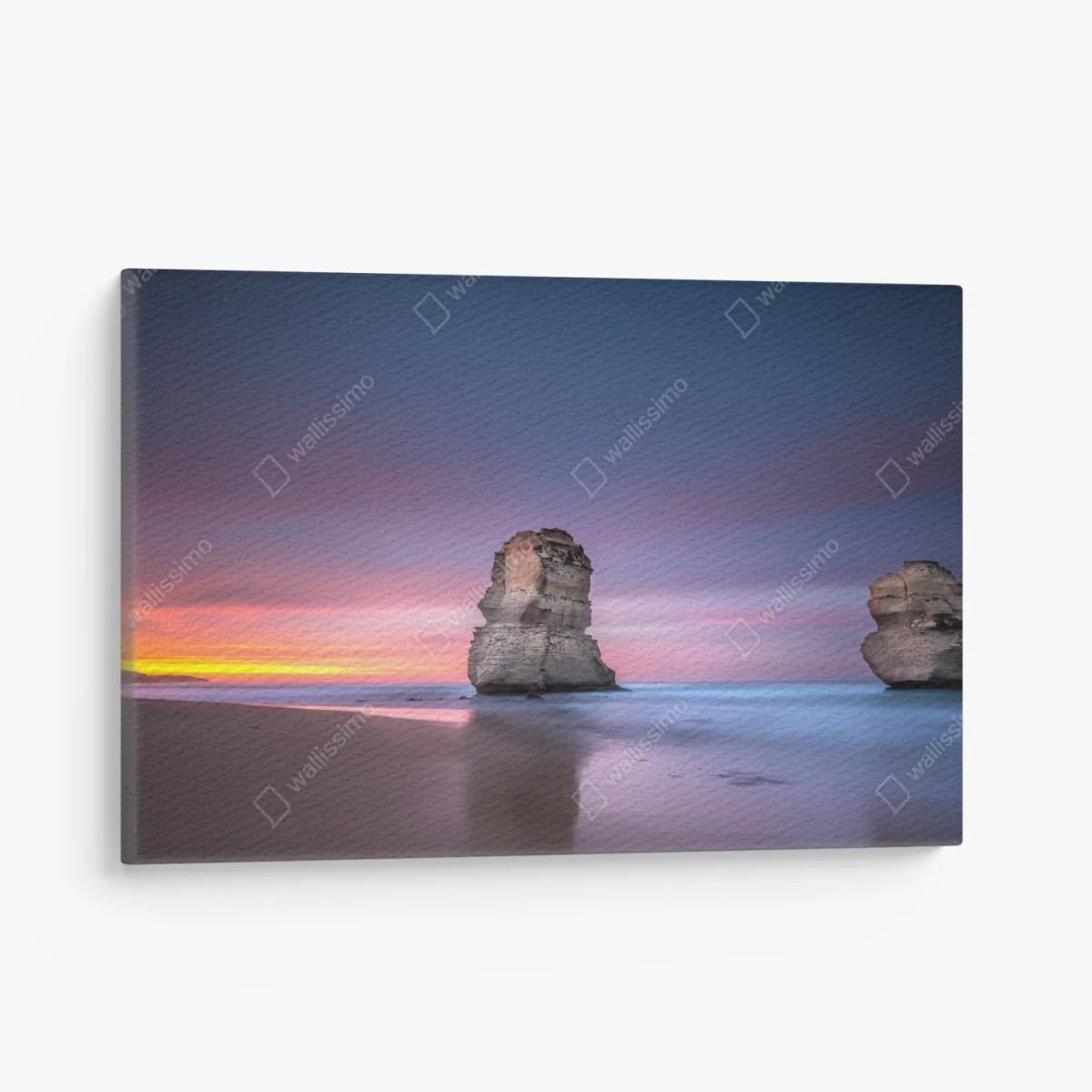Quadro su tela tramonto tra faraglioni sul mare • Wallissimo® Quadro su tela tramonto tra faraglioni sul mare • Wallissimo®