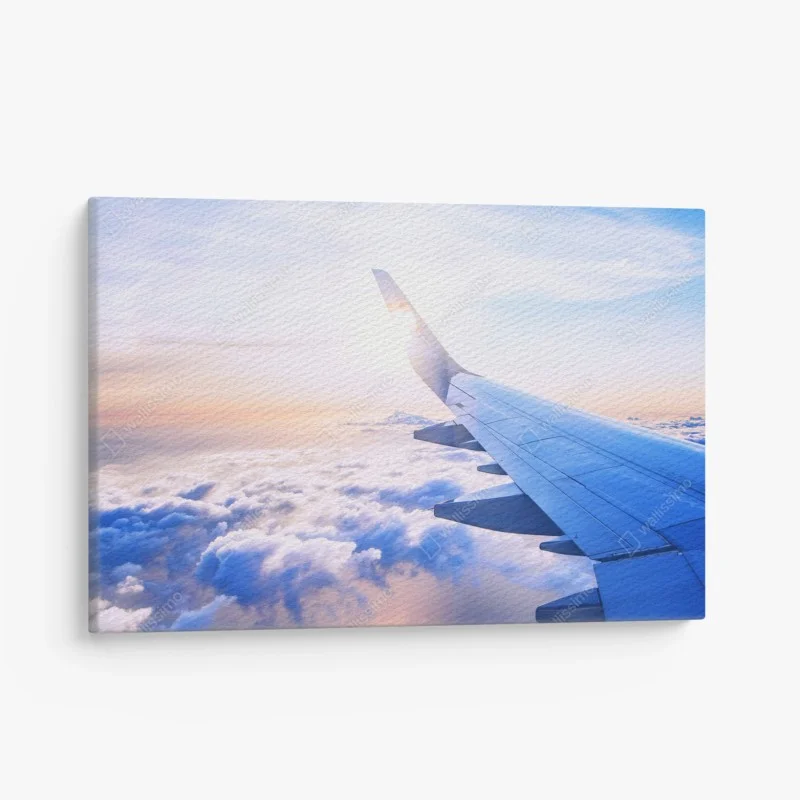 Quadro su tela panorama dall'ala sopra le nuvole