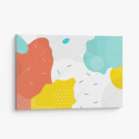 Quadro su tela design astratto colorato in stile memphis • Wallissimo®