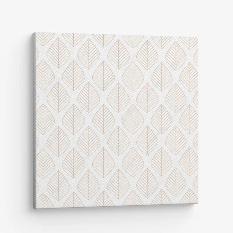 Quadro su tela motivo di foglie dorate minimalista