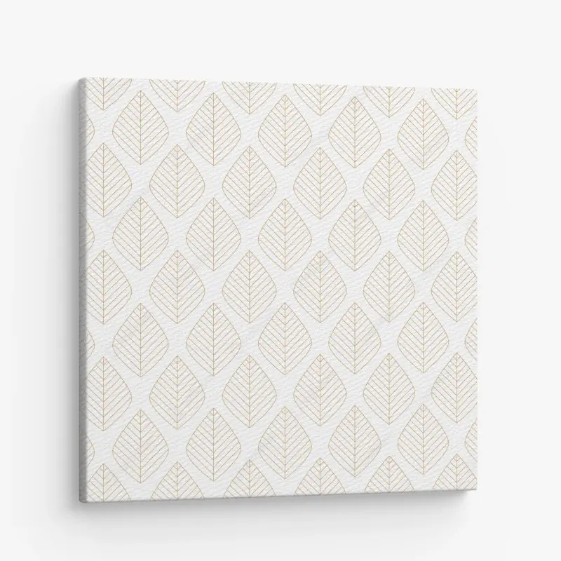 Quadro su tela motivo di foglie dorate minimalista