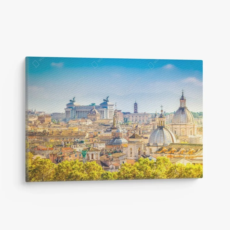 Quadro su tela skyline storico di Roma al tramonto