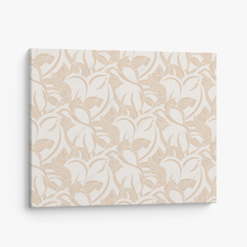 Quadro su tela motivo di foglie beige elegante