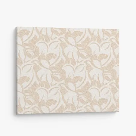 Quadro su tela motivo di foglie beige elegante • Wallissimo®