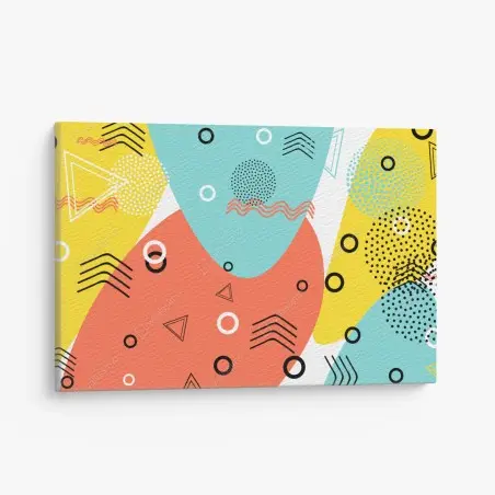 Quadro su tela motivo geometrico pop dai colori vivaci • Wallissimo®