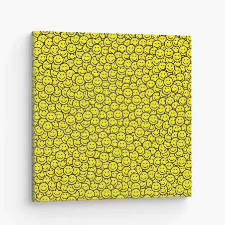 Quadro su tela motivo di faccine sorridenti gialle • Wallissimo®
