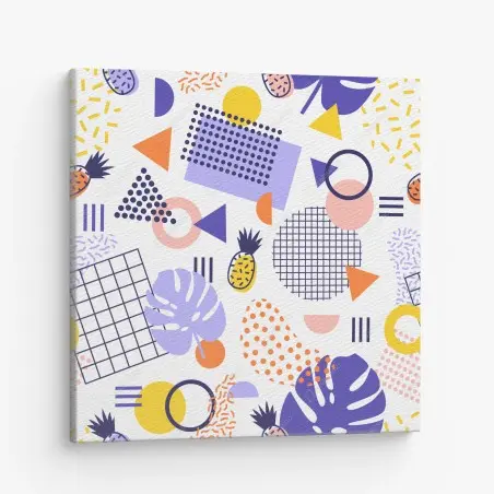 Quadro su tela motivo tropicale geometrico estivo • Wallissimo®