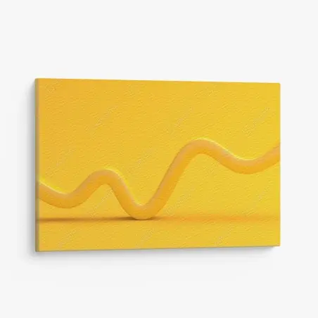 Quadro su tela movimento ondulato in giallo • Wallissimo®