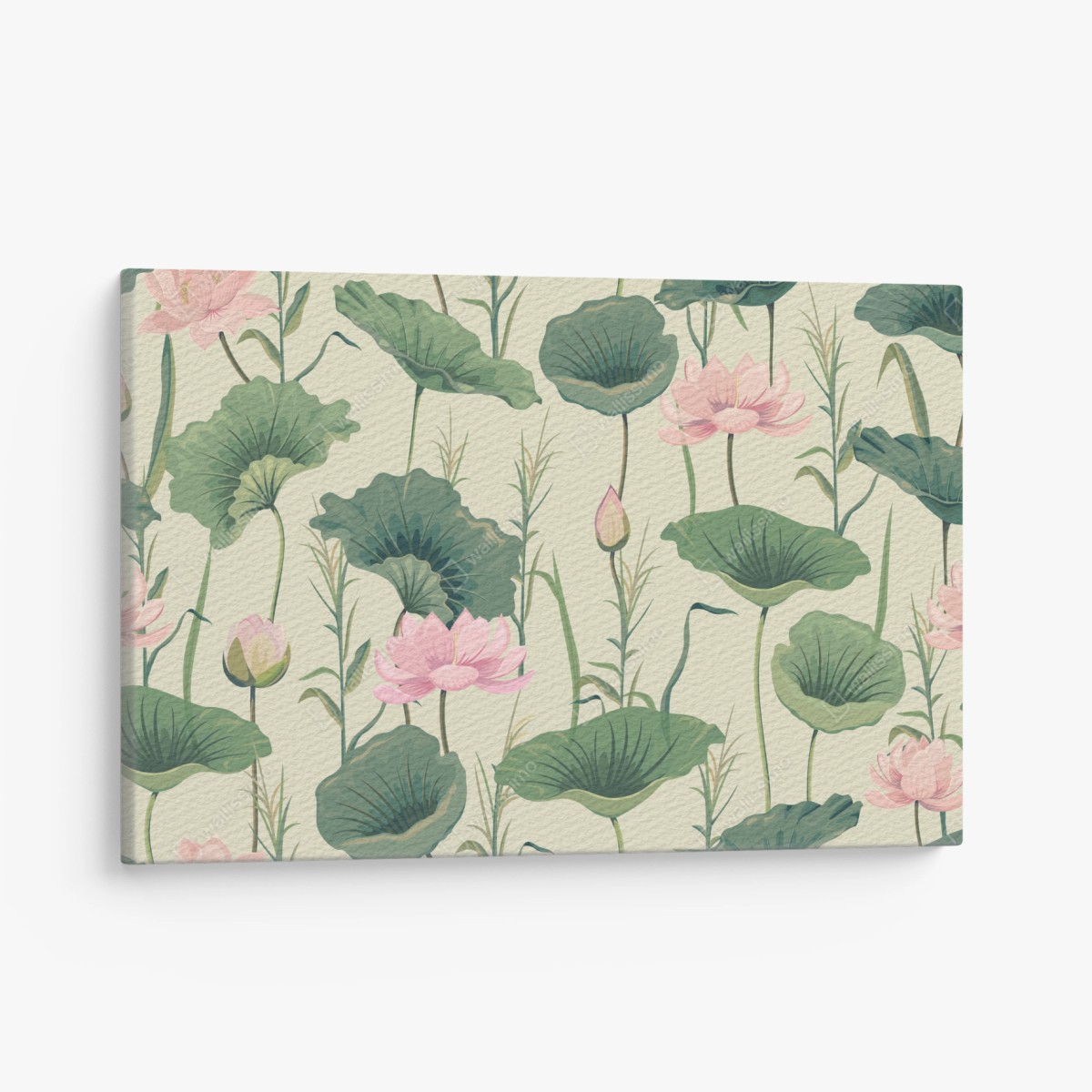 Quadro su tela giardino di loto in stile botanico • Wallissimo®