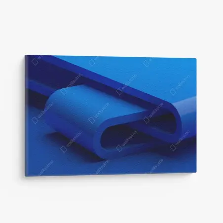 Quadro su tela curve geometriche blu • Wallissimo®