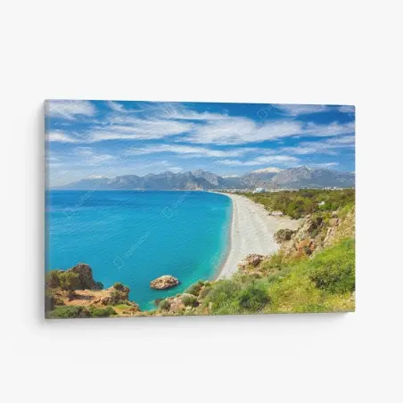 Quadro su tela panorama della spiaggia di Konyaalti, Antalya • Wallissimo®