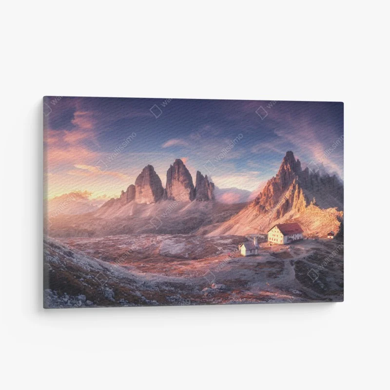 Quadro su tela alba sulle Tre Cime di Lavaredo