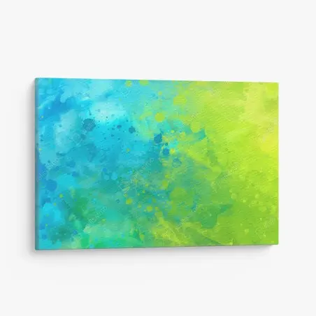 Quadro su tela astratto acquerello blu e verde • Wallissimo®