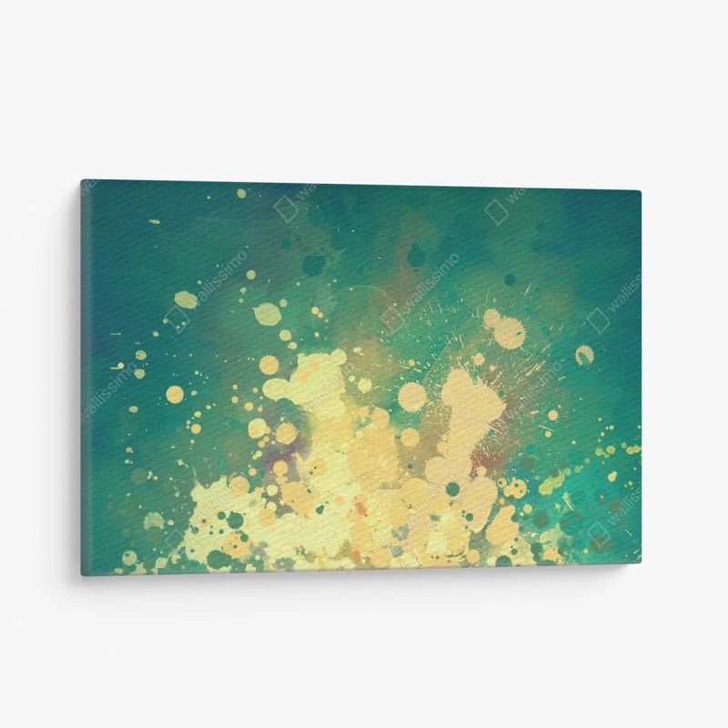 Quadro su tela esplosione turchese e dorata