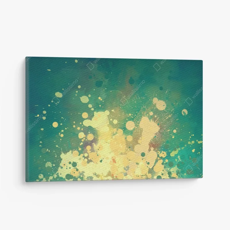 Quadro su tela esplosione turchese e dorata