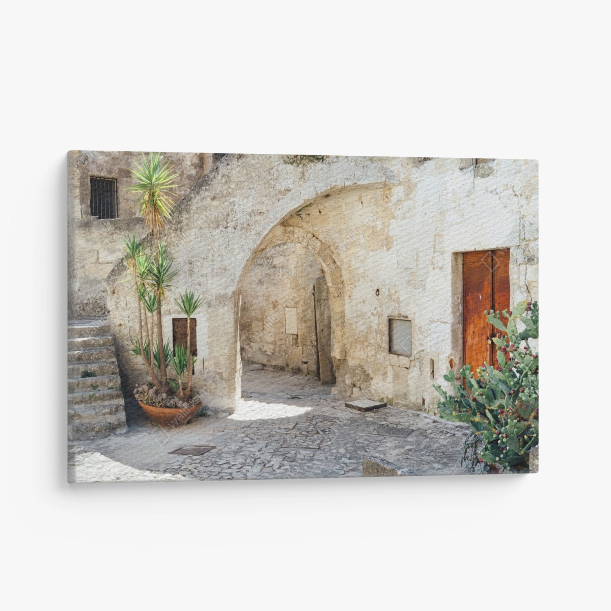 Quadro su tela angolo mediterraneo in pietra • Wallissimo®