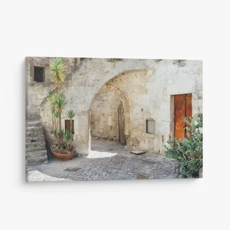 Quadro su tela angolo mediterraneo in pietra • Wallissimo®