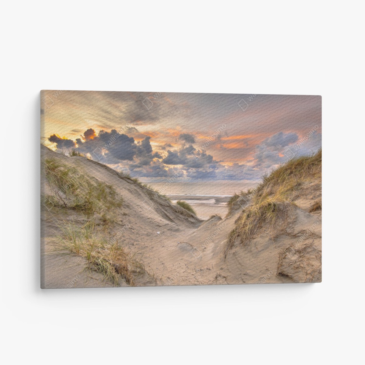 Quadro su tela tramonto sulle dune di Zeeland • Wallissimo®
