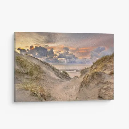 Quadro su tela tramonto sulle dune di Zeeland • Wallissimo®