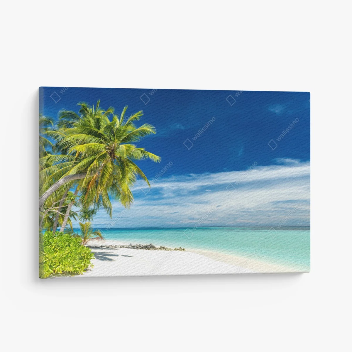 Quadro su tela oasi tropicale di palme e mare turchese • Wallissimo® Quadro su tela oasi tropicale di palme e mare turchese • Wallissimo®