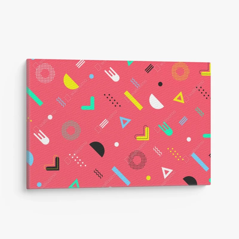 Quadro su tela motivo geometrico vivace anni '80