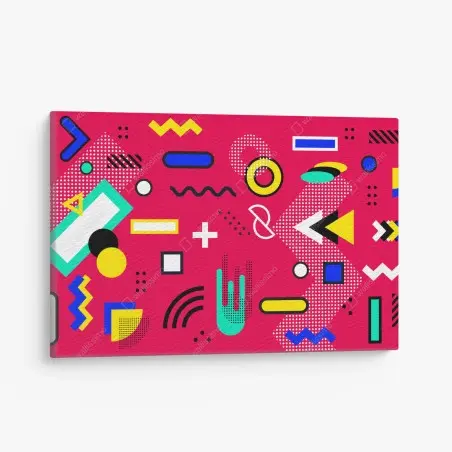 Quadro su tela pattern geometrico pop art vibrante • Wallissimo®