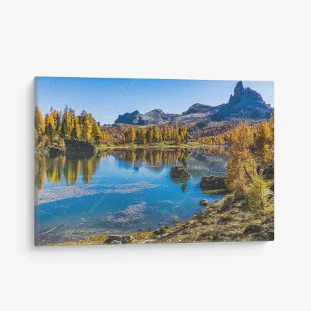 Quadro su tela paesaggio alpino autunnale • Wallissimo®