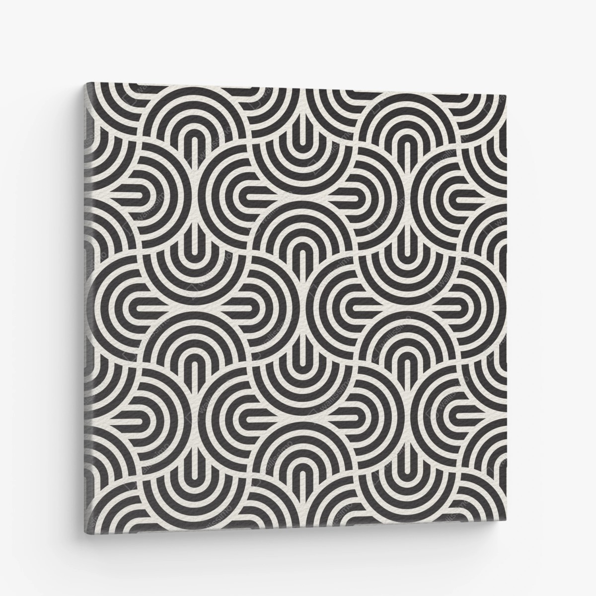 Quadro su tela motivo geometrico ottico in bianco e nero • Wallissimo®