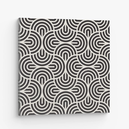 Quadro su tela motivo geometrico ottico in bianco e nero • Wallissimo®