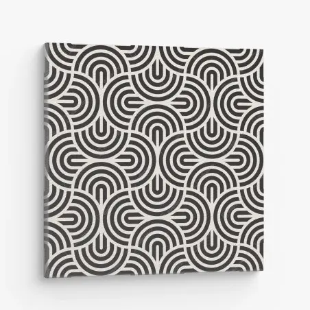 Quadro su tela motivo geometrico ottico in bianco e nero • Wallissimo®