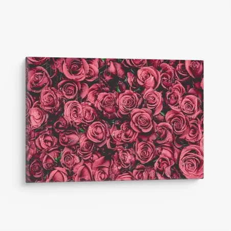 Quadro su tela mosaico di rose rosse • Wallissimo®