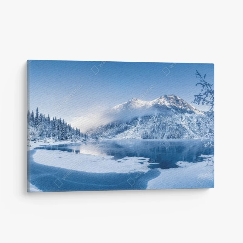 Quadro su tela panorama invernale sulle Alpi