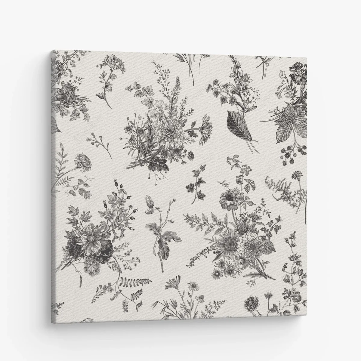 Quadro su tela motivo botanico vintage in bianco e nero • Wallissimo® Quadro su tela motivo botanico vintage in bianco e nero • Wallissimo®