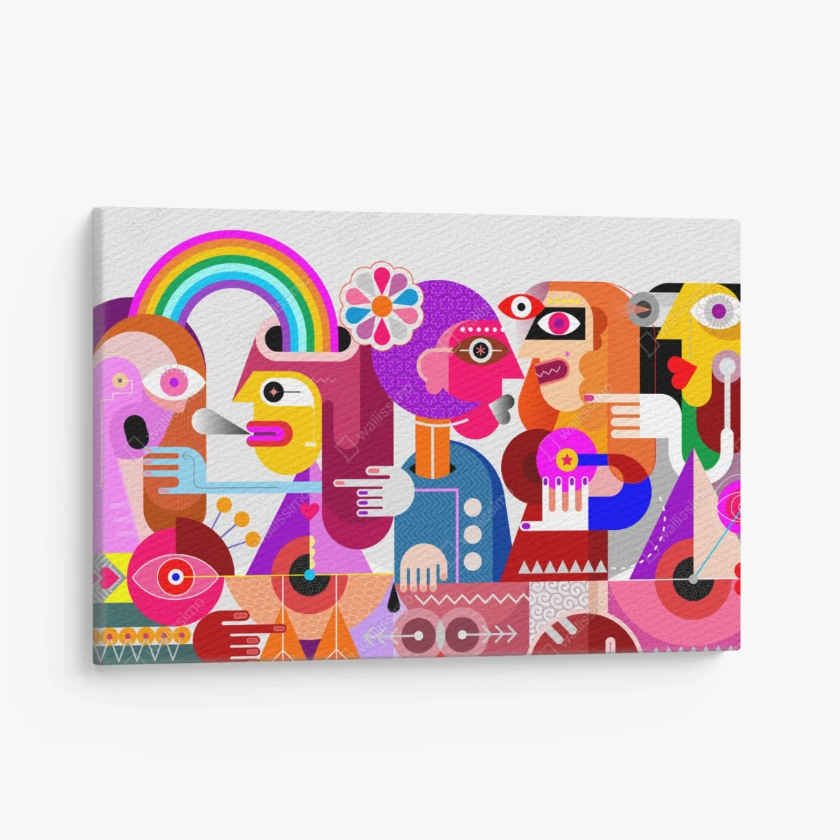 Quadro su tela viaggiatore arcobaleno su uccello geometrico • Wallissimo® Quadro su tela viaggiatore arcobaleno su uccello geometrico • Wallissimo®