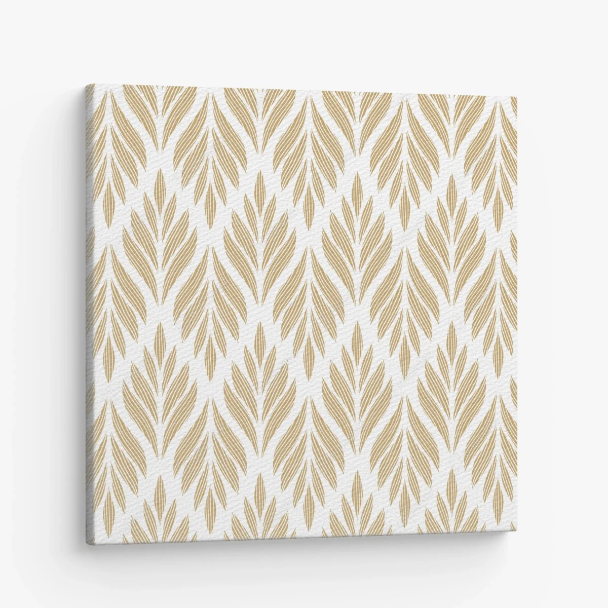 Quadro su tela motivo foglia dorata su sfondo bianco • Wallissimo® Quadro su tela motivo foglia dorata su sfondo bianco • Wallissimo®