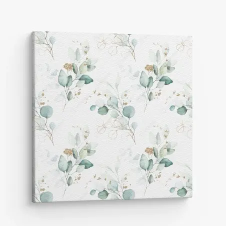 Quadro su tela motivo botanico di eucalipto acquerellato • Wallissimo®