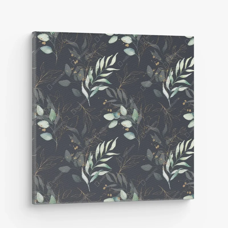 Quadro su tela motivo botanico elegante con dettagli dorati