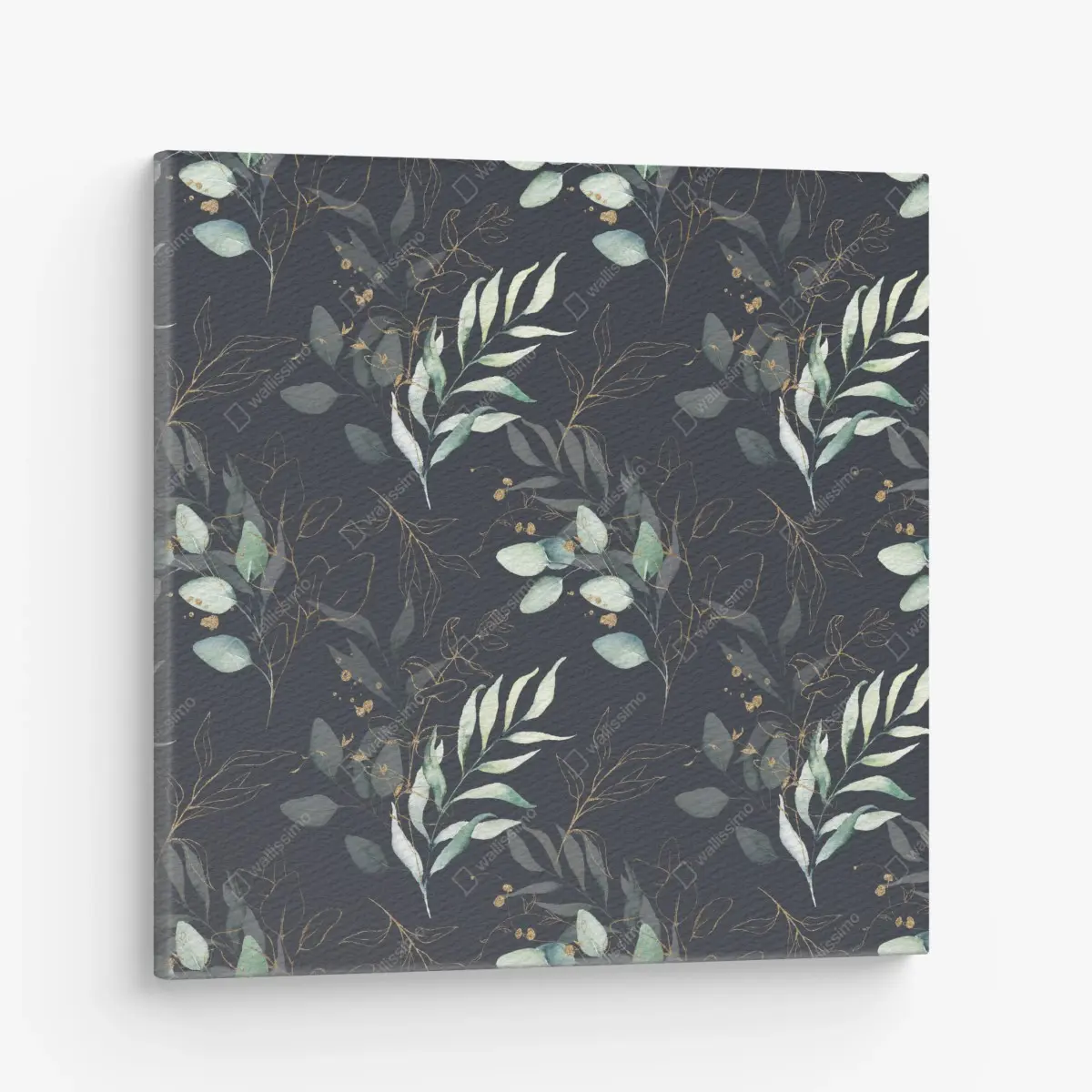 Quadro su tela motivo botanico elegante con dettagli dorati • Wallissimo®
