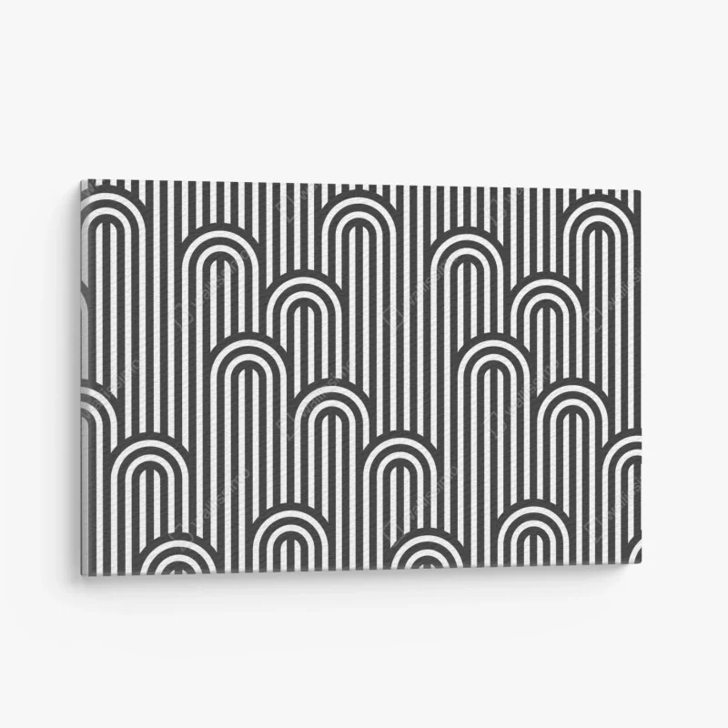 Quadro su tela motivo ottico a righe intrecciate