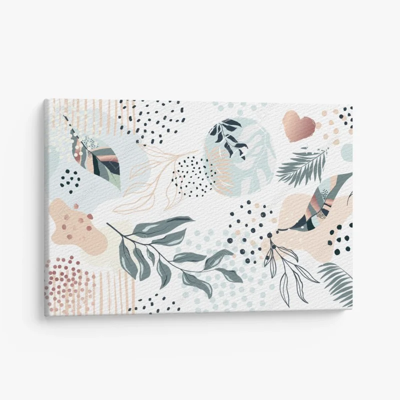 Quadro su tela motivo botanico astratto in pastello • Wallissimo® Quadro su tela motivo botanico astratto in pastello • Wallissimo®