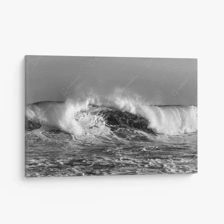 Quadro su tela onda potente in bianco e nero • Wallissimo®
