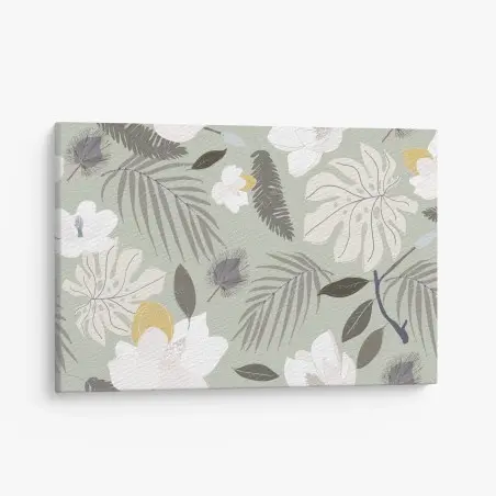 Quadro su tela motivo botanico elegante in tonalità salvia • Wallissimo®