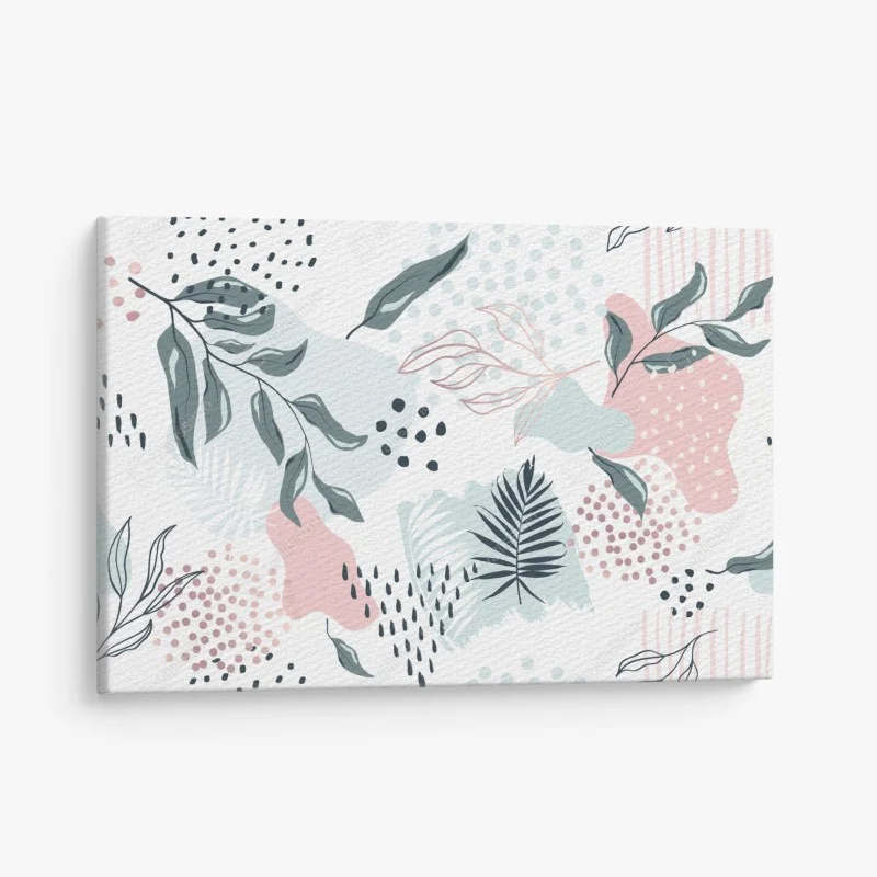 Quadro su tela motivo botanico in toni pastello