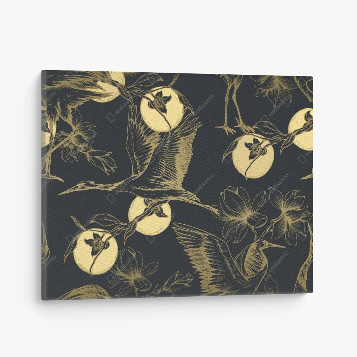 Quadro su tela aironi e magnolie sotto la luna • Wallissimo® Quadro su tela aironi e magnolie sotto la luna • Wallissimo®