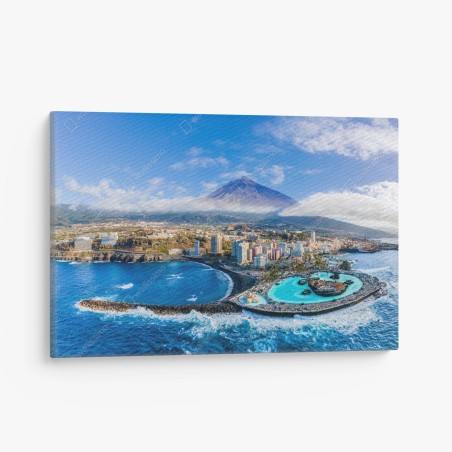 Quadro su tela panorama costiero di Tenerife con il Teide • Wallissimo®