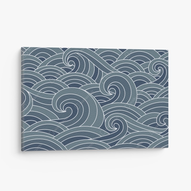Quadro su tela motivo di onde marine stilizzate