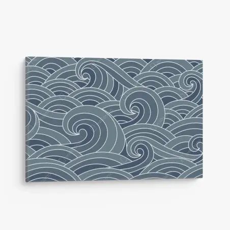 Quadro su tela motivo di onde marine stilizzate • Wallissimo®