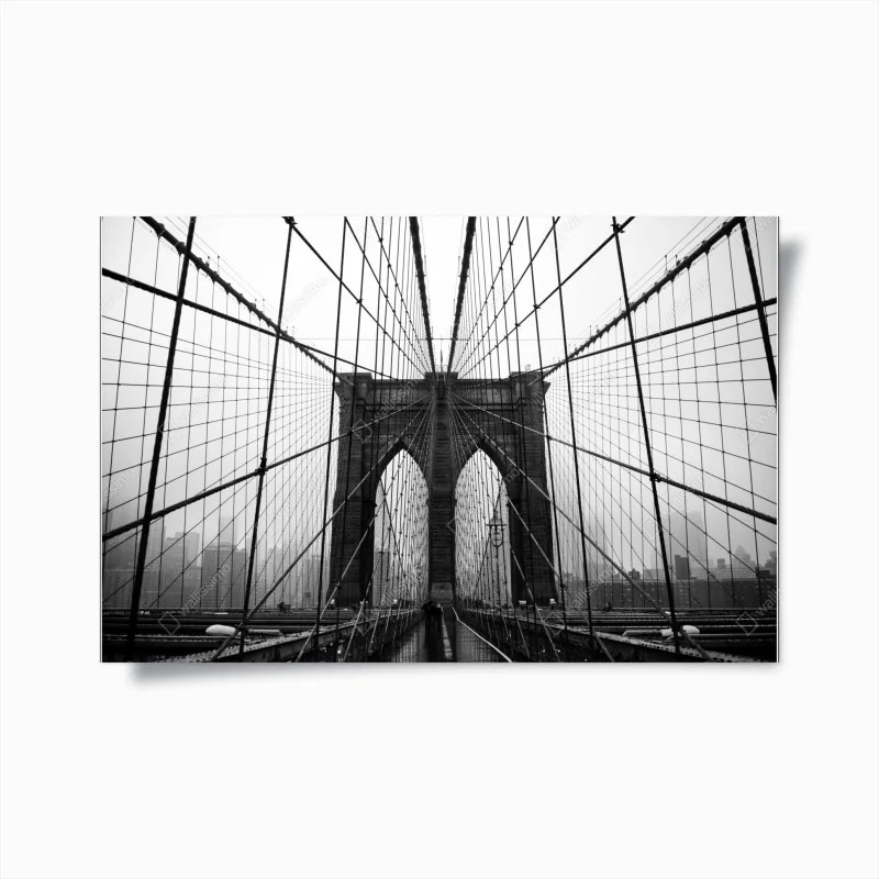 Poster visione simmetrica del ponte di Brooklyn