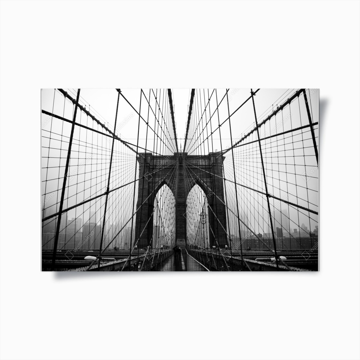 Poster visione simmetrica del ponte di Brooklyn • Wallissimo®